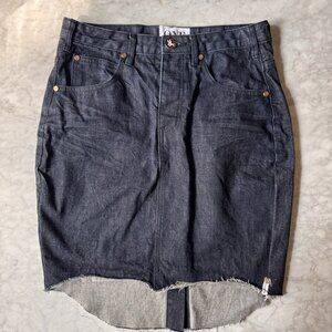 One Teaspoon 2020 Denim Skirt High Waisted Distressed Denim Raw Hem Size 30